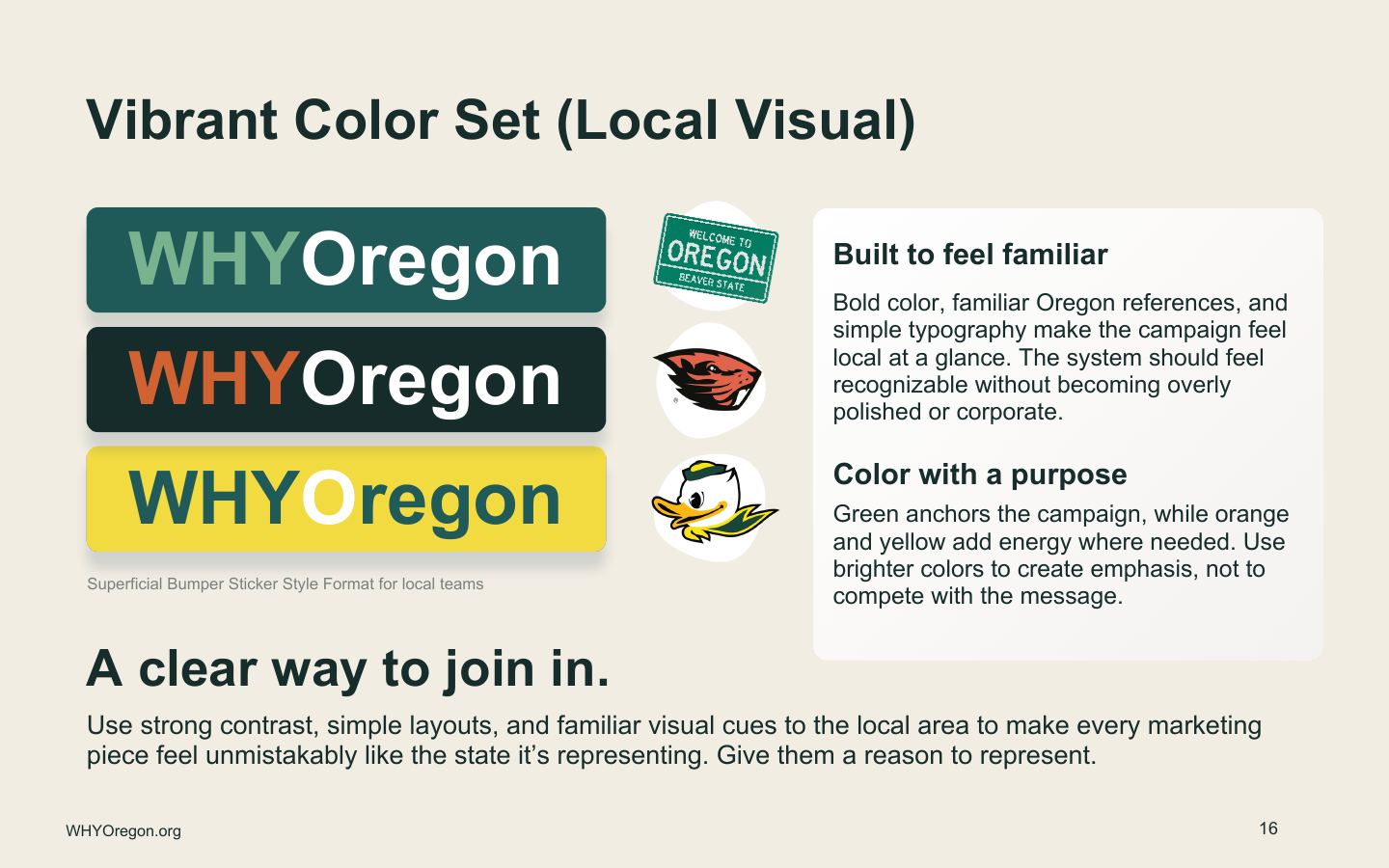 WHYOregon bumper sticker campaign applications